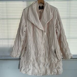 Dennis by Dennis Basso Cream Puffer winter Jacket coat